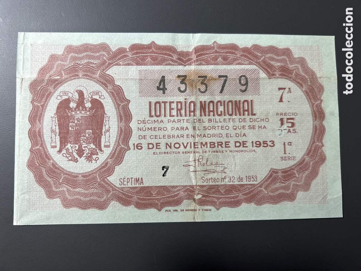 Loter&iacute;a Nacional: Loteria A&ntilde;o 1953 Sorteo 32