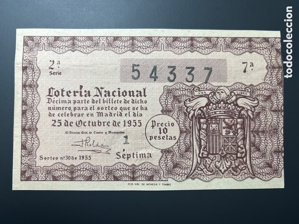 Loterie Nationale: Loteria A&ntilde;o 1955 Sorteo 30