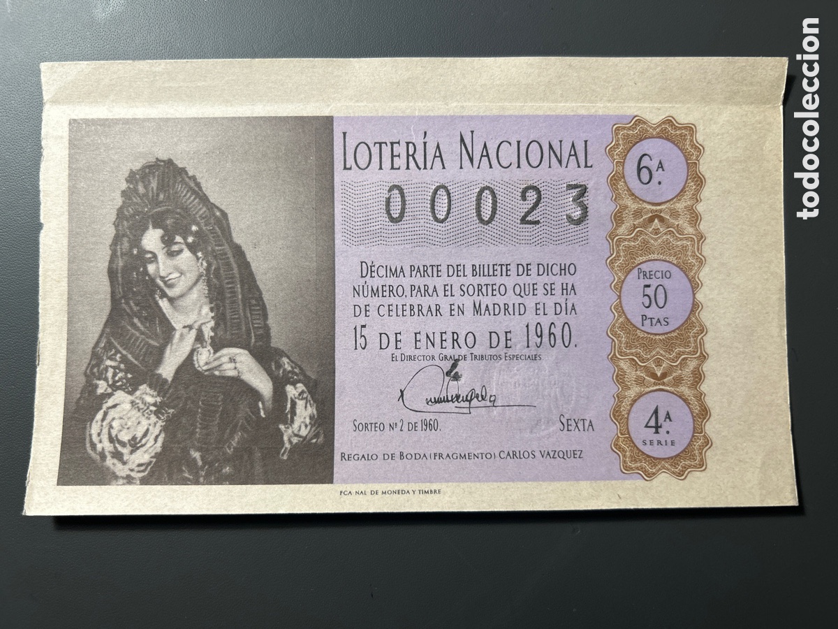 Loter&iacute;a Nacional: Loteria A&ntilde;o 1960 Sorteo 2