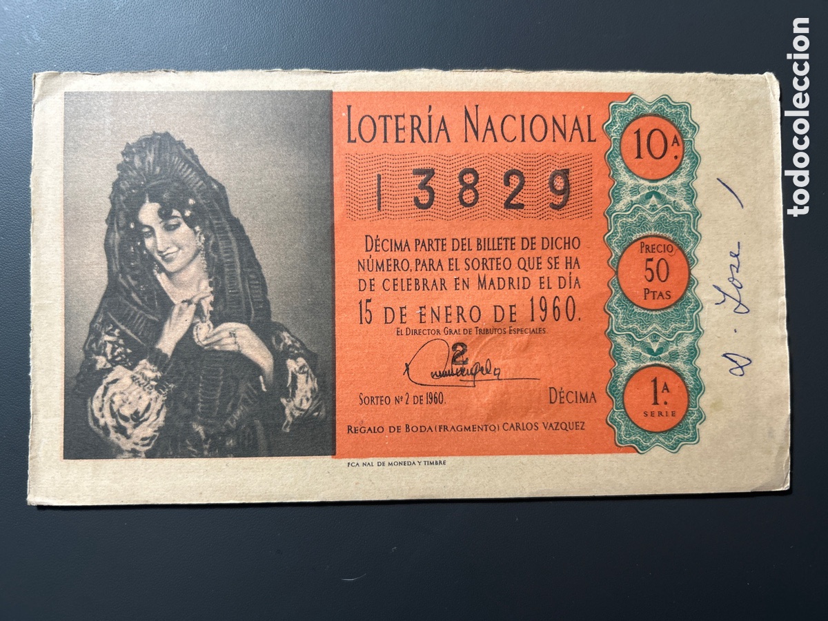 Nationale spanische Lotterie: Loteria A&ntilde;o 1960 sorteo 2