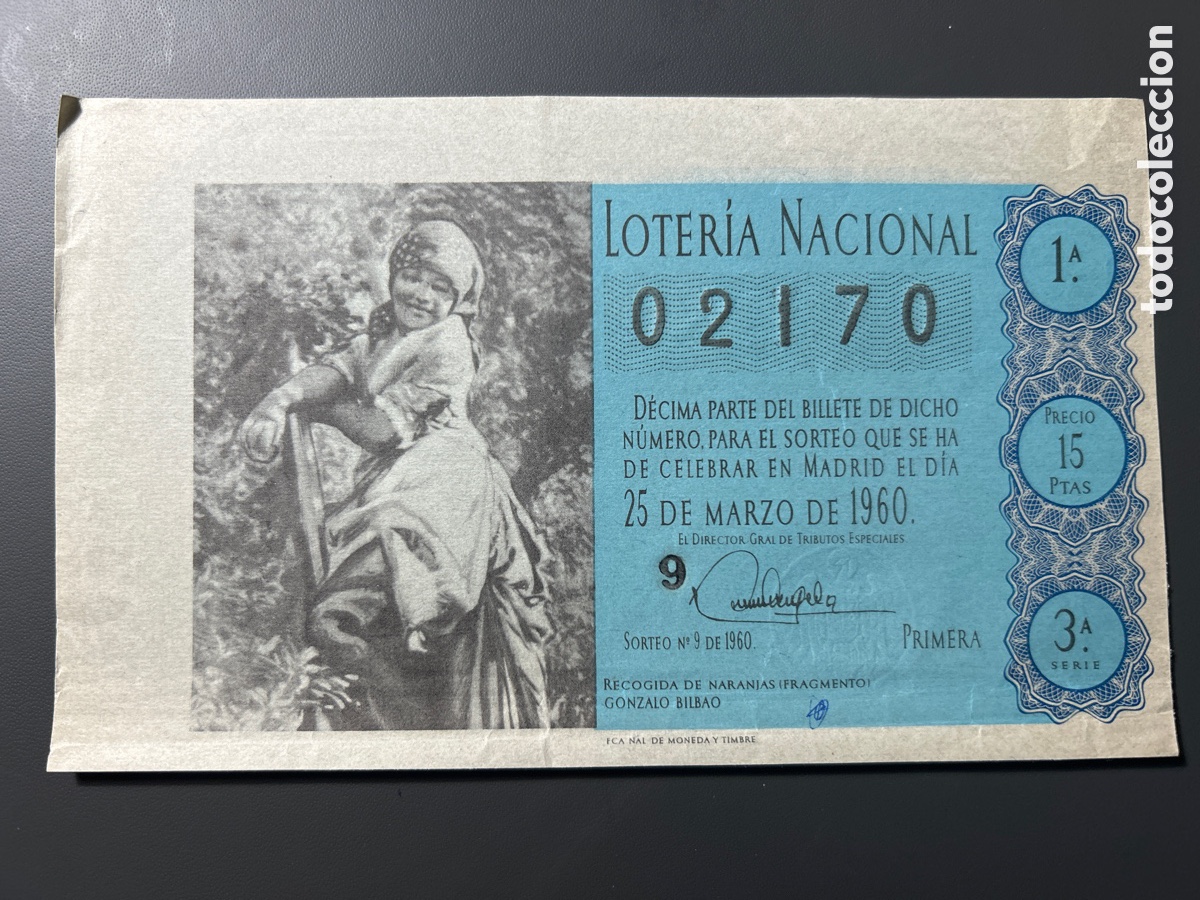 Nationale spanische Lotterie: Loteria A&ntilde;o 1960 Sorteo 9