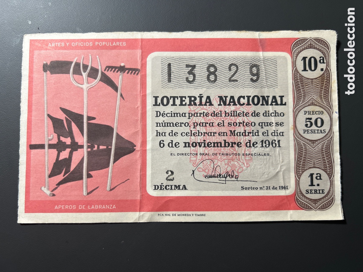 Nationale spanische Lotterie: Loteria A&ntilde;o 1961 Sorteo 31