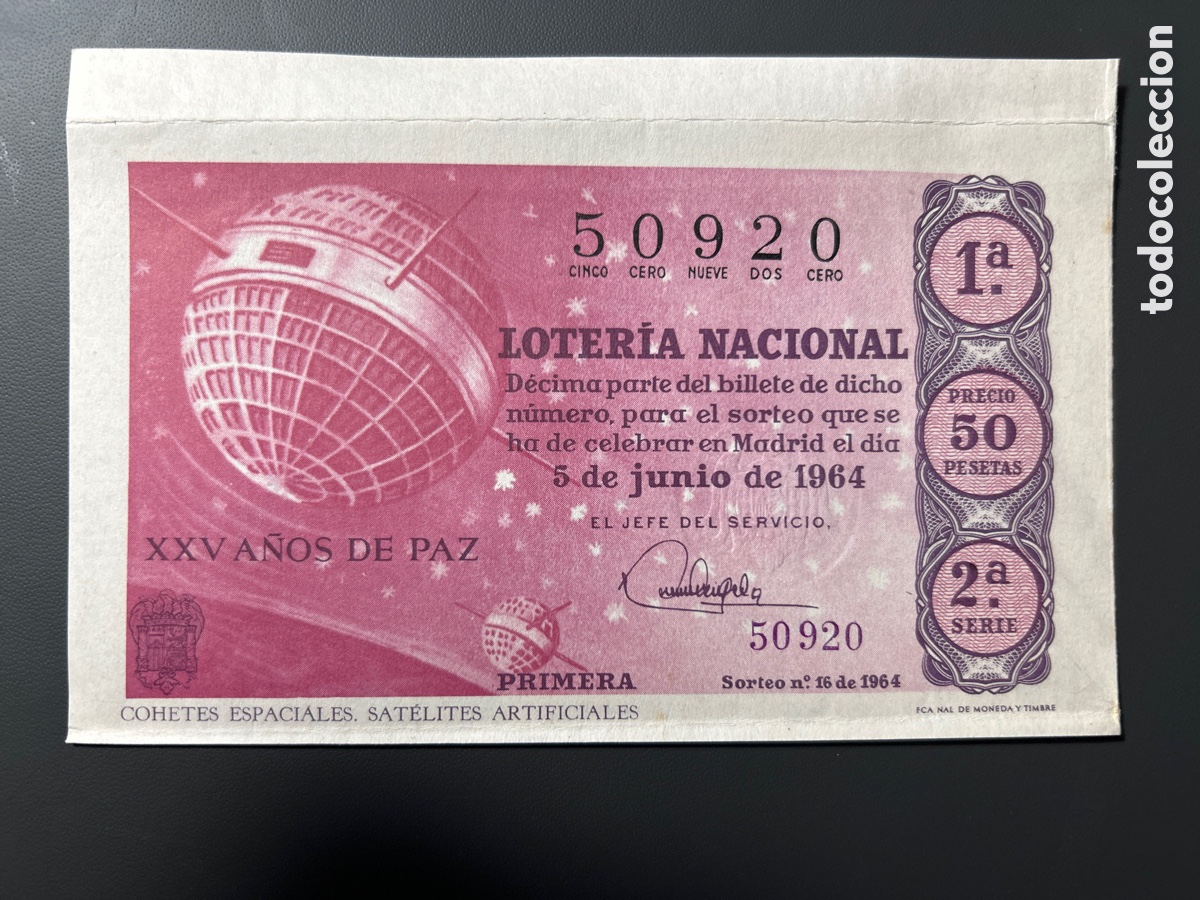 Nationale spanische Lotterie: Loteria A&ntilde;o 1964 Sorteo 16