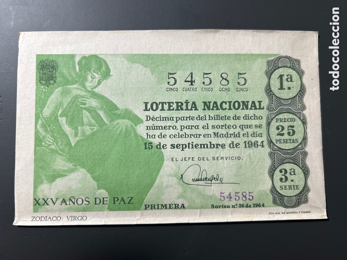Nationale spanische Lotterie: Loteria A&ntilde;o 1964 Sorteo 26