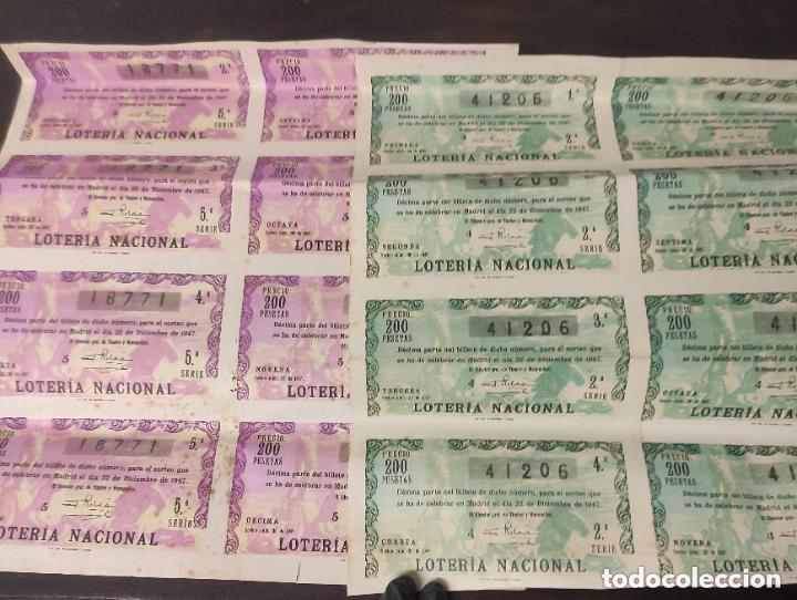 Loter&iacute;a nacional: 20 decimos de loteria nacional 22 diciembre de 1947 - 2&ordf; y 5&ordf; serie sorteo n&ordm; 36