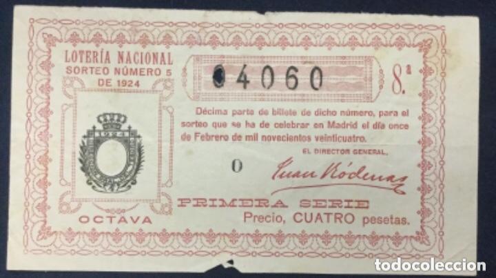 Loter&iacute;a Nacional: LOTERIA NACIONAL - 1924 SORTEO 5