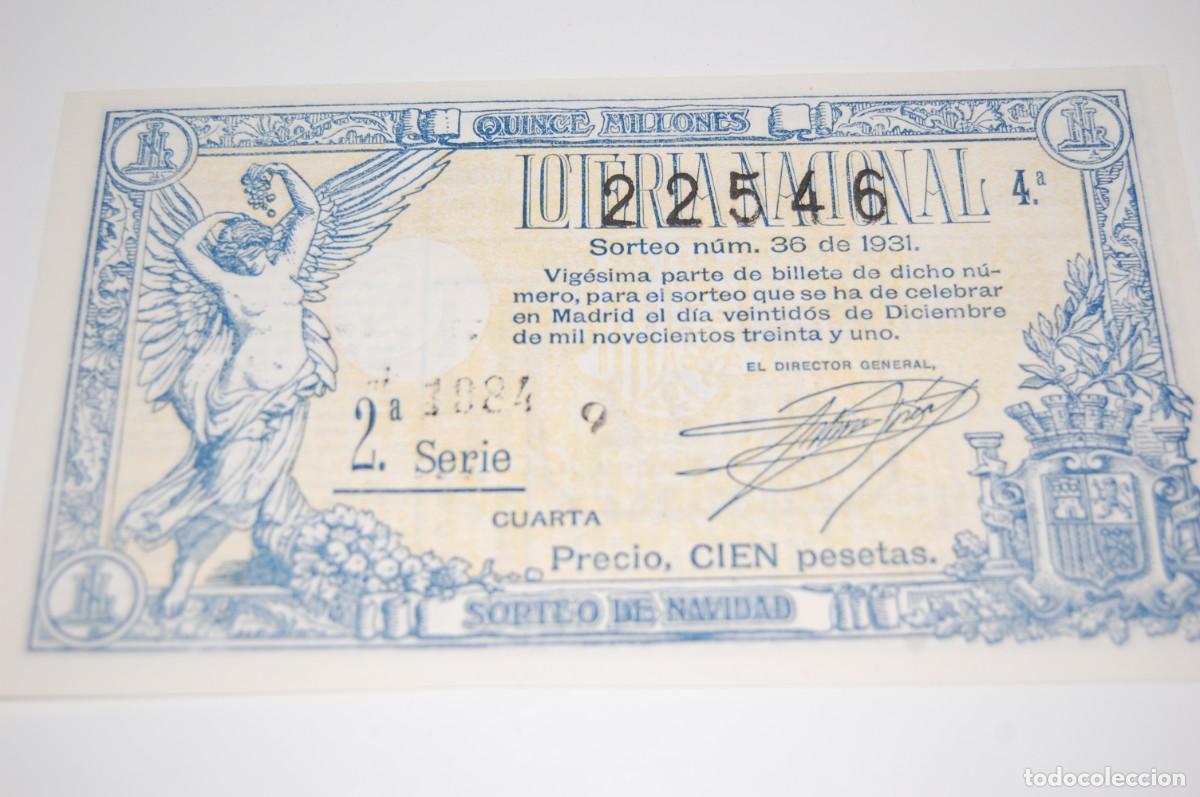 Loter&iacute;a nacional: DECIMO DE LOTERIA DE NAVIDAD 1931 - SIN DOBLECES NI ROTURAS - PERFECTO ESTADO DE CONSERVACION