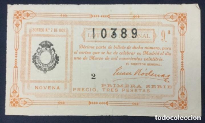 Loter&iacute;a Nacional: LOTERIA NACIONAL - 1923 SORTEO 7