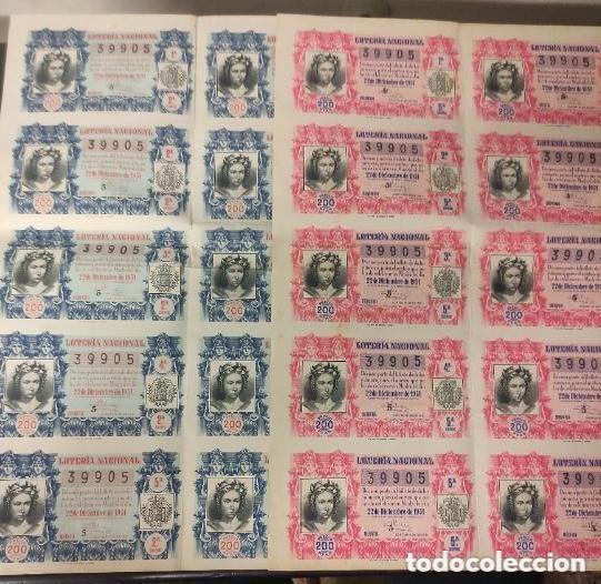 Loter&iacute;a nacional: 20 decimos de loteria nacional 22 diciembre de 1951 - 2&ordf; y 5&ordf; serie sorteo n&ordm; 36