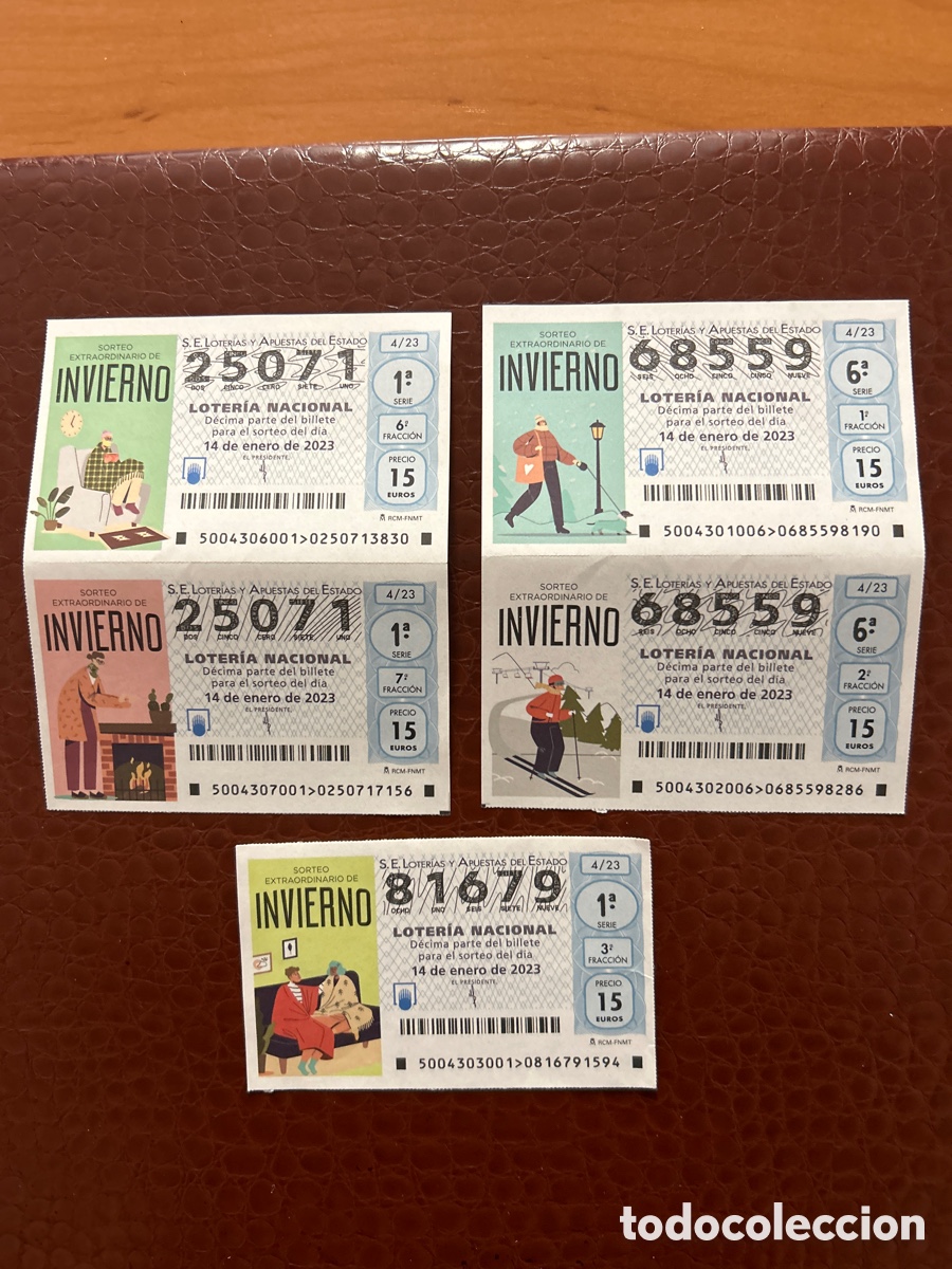 National Spanish Lottery: Loteria A&ntilde;o 2023 Sorteo 4 , los 5 d&eacute;cimos diferentes