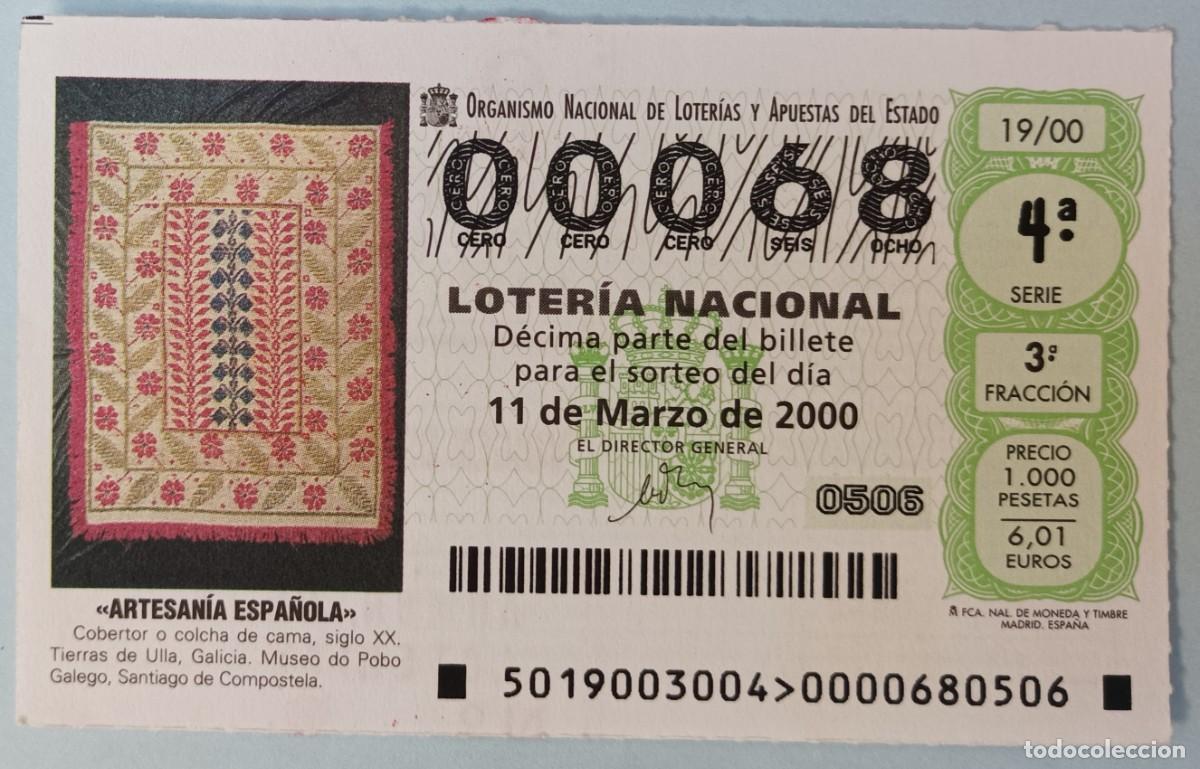 National Spanish Lottery: Loter&iacute;a Nacional, a&ntilde;o 2000, sorteo 19, bajo