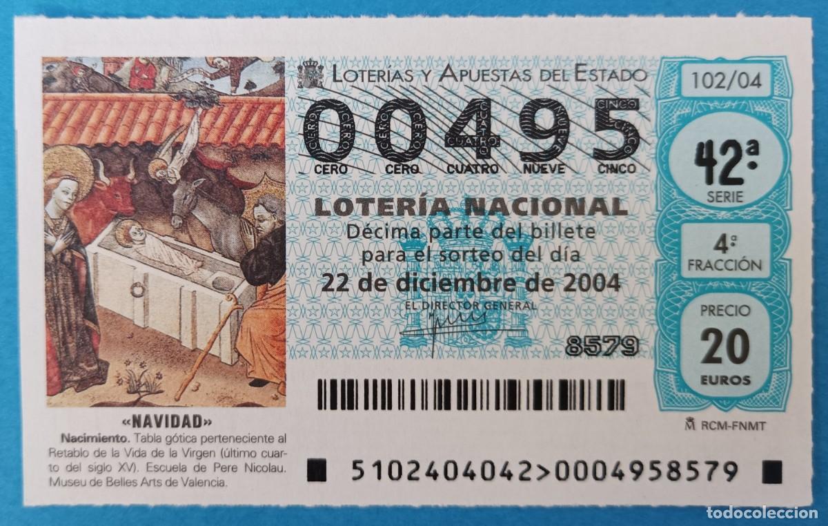 National Spanish Lottery: Loter&iacute;a Nacional, a&ntilde;o 2004, sorteo 102, bajo