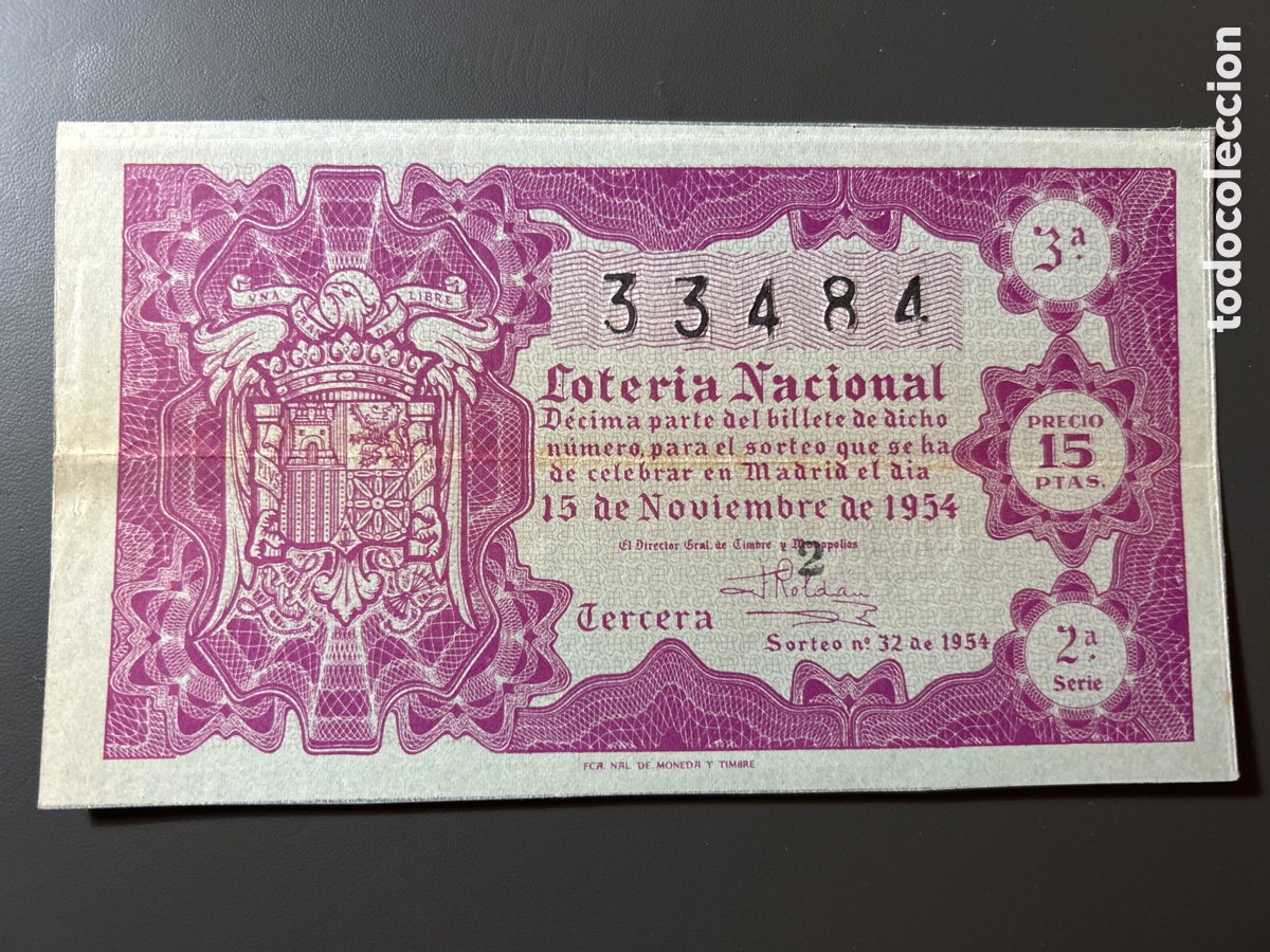 National Spanish Lottery: Loteria A&ntilde;o 1954 Sorteo 32