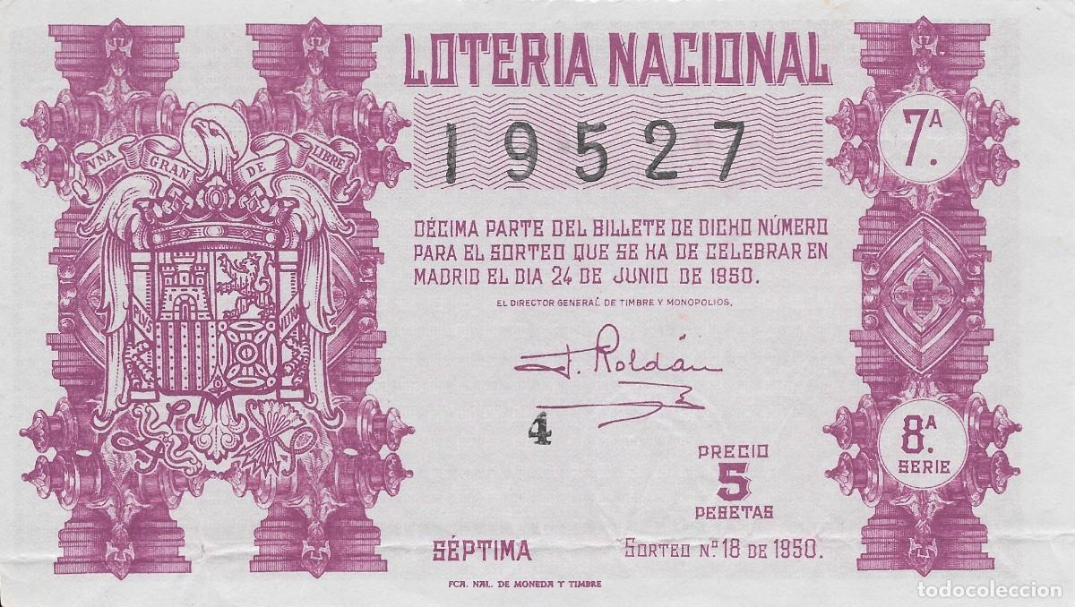National Spanish Lottery: LOTER&Iacute;A NACIONAL. SORTEO 18 DE 1950
