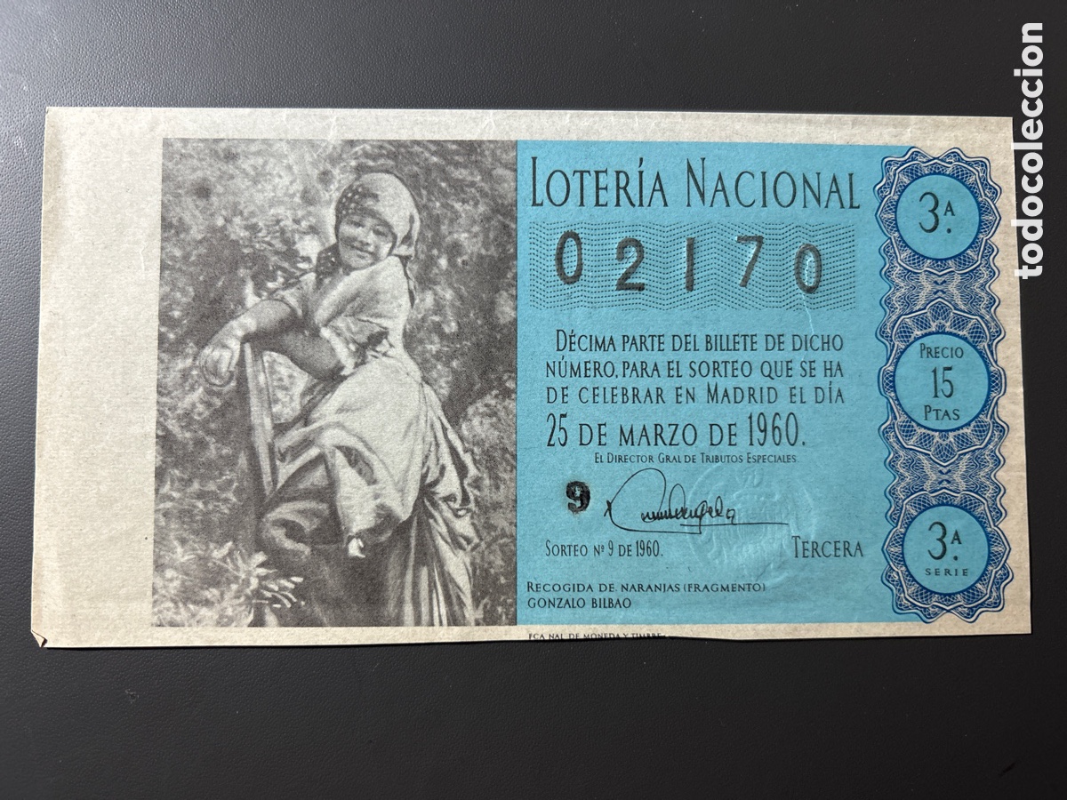 Nationale spanische Lotterie: Loteria A&ntilde;o 1960 Sorteo 9