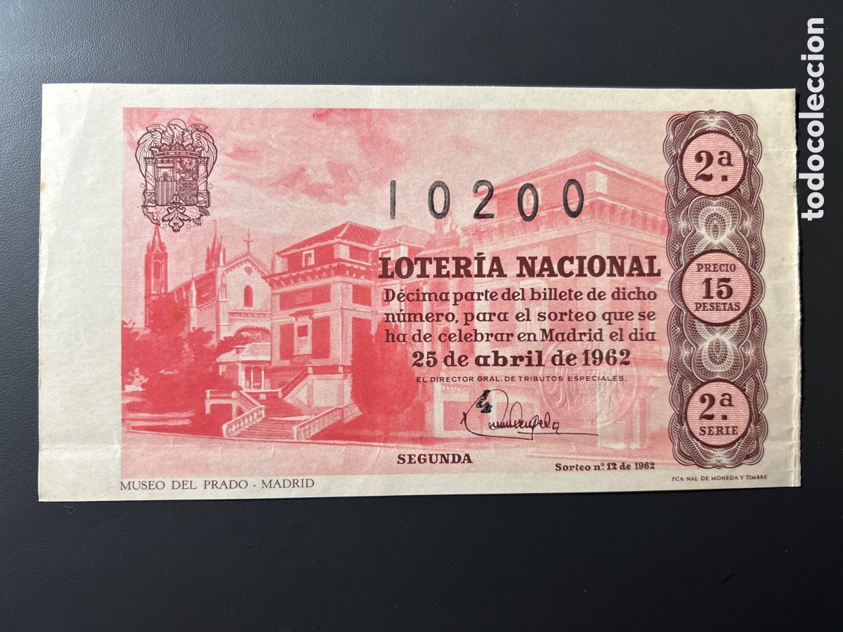 Loterie Nationale: Loteria A&ntilde;o 1962 Sorteo 12