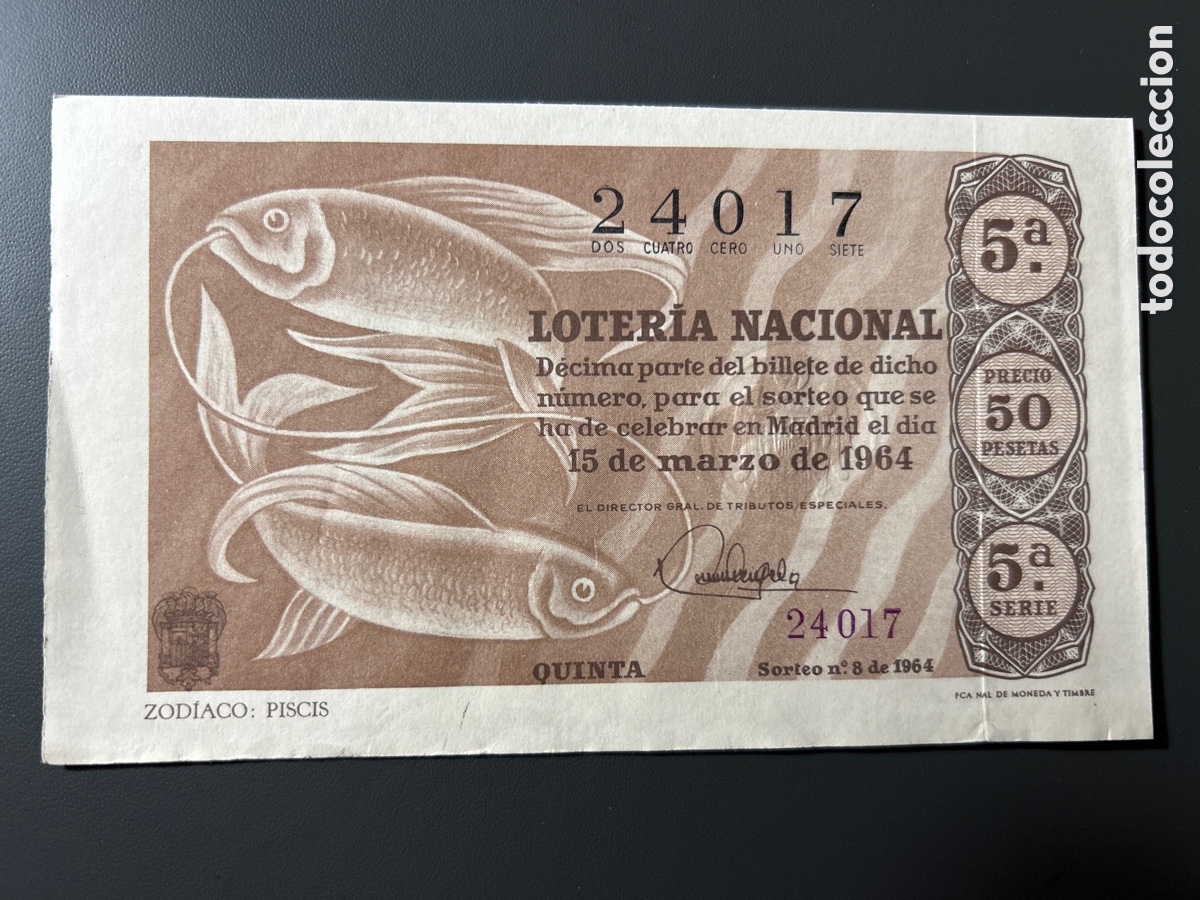 Loterie Nationale: Loteria A&ntilde;o 1964 Sorteo 8