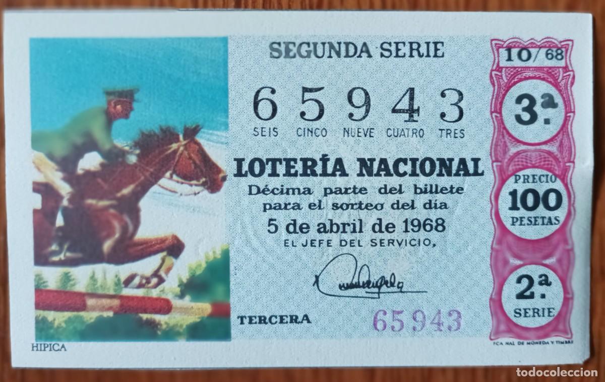 National Spanish Lottery: Loter&iacute;a Nacional, a&ntilde;o 1968, sorteo 10