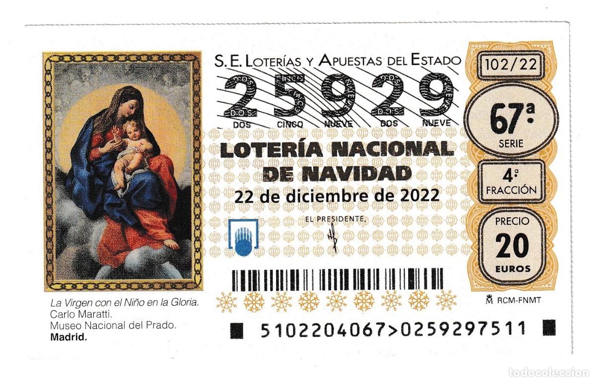 Loter&iacute;a nacional: D&Eacute;CIMO LOTER&Iacute;A NACIONAL DE NAVIDAD (22 de diciembre de 2022) &middot; N&ordm; 25929 &middot; V&iacute;rgen con el Ni&ntilde;o