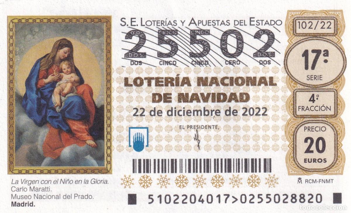 Loter&iacute;a nacional: D&Eacute;CIMO LOTER&Iacute;A NACIONAL DE NAVIDAD (22 de diciembre de 2022) &middot; N&ordm; 25502 &middot; V&iacute;rgen con el Ni&ntilde;o