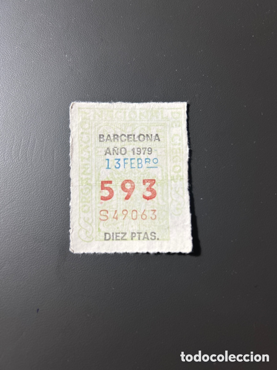 Nationale spanische Lotterie: Loteria Cupon once A&ntilde;o 1979 Barcelona 13 Febrero