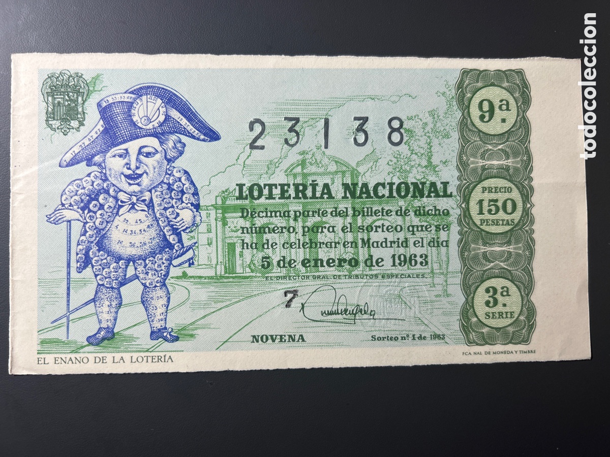 Loter&iacute;a Nacional: Loteria A&ntilde;o 1963 Sorteo 1