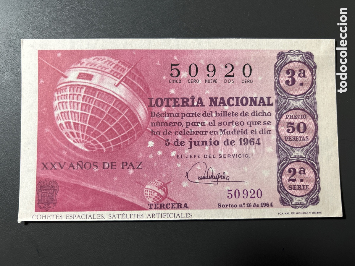 Loter&iacute;a Nacional: Loteria A&ntilde;o 1964 Sorteo 16