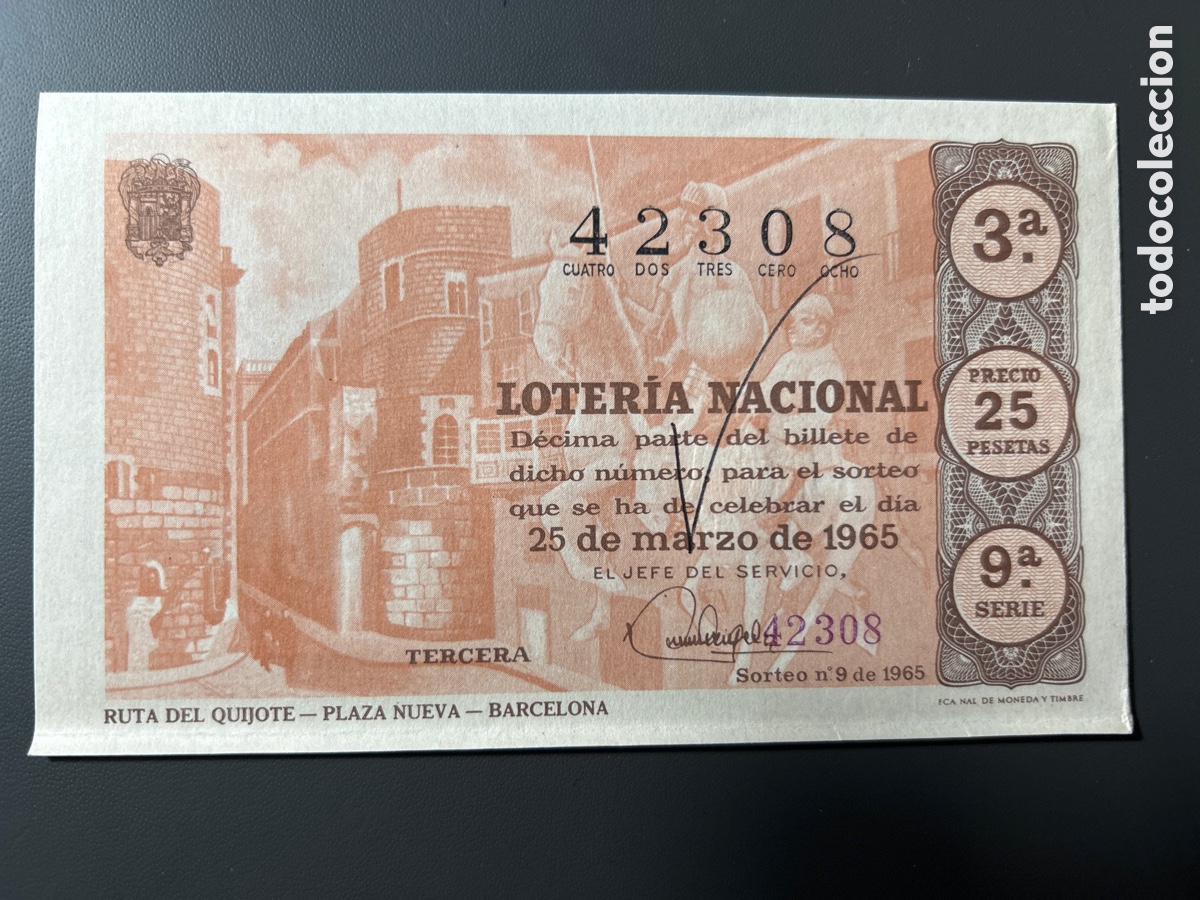Nationale spanische Lotterie: Loteria A&ntilde;o 1965 Sorteo 9