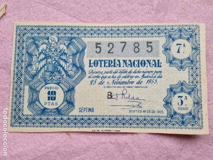 Loter&iacute;a Nacional: LOTERIA 25 NOVIEMBRE 1955 SORTEO N&ordm; 33 V2