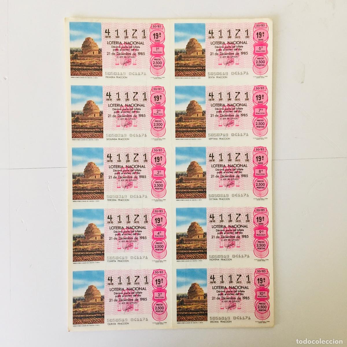 National Spanish Lottery: LOTERIA NACIONAL - 21/12/1985 - OBSERVATORIO EL CARACOL - 6 SERIES COMPLETAS