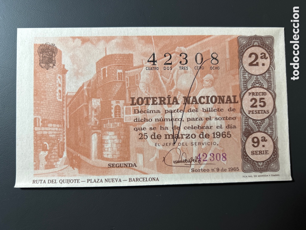 Loter&iacute;a Nacional: Loteria A&ntilde;o 1965 Sorteo 9