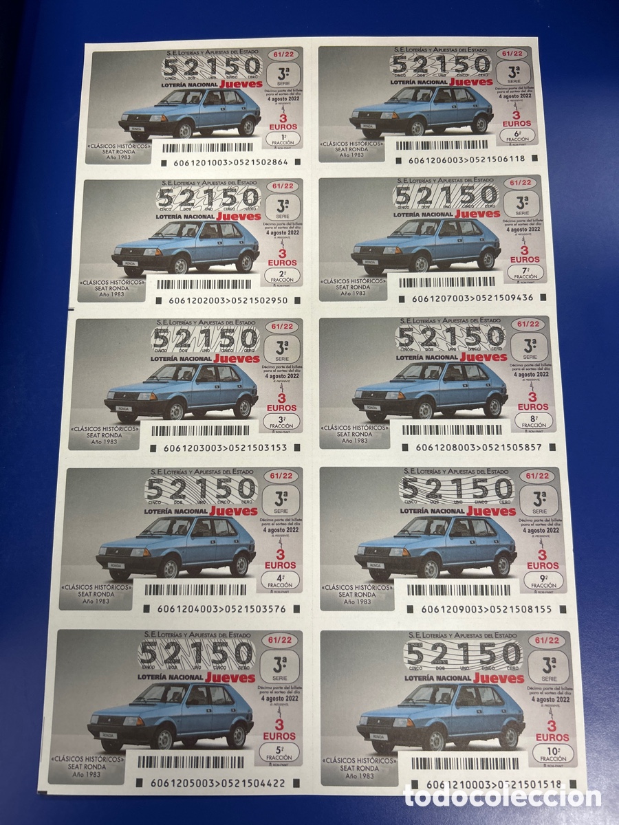 National Spanish Lottery: Loteria A&ntilde;o 2022 Sorteo 61 Billete completo