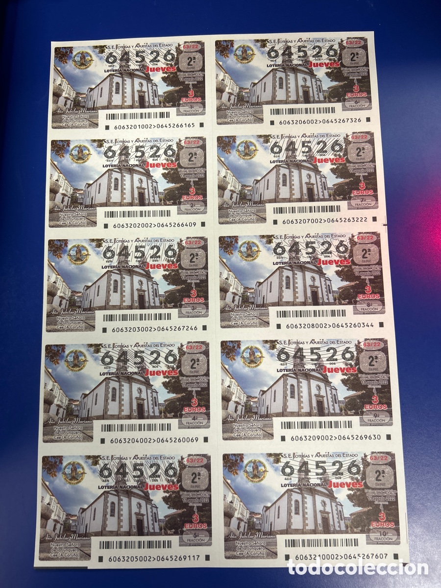 National Spanish Lottery: Loteria A&ntilde;o 2022 Sorteo 63 Billete completo