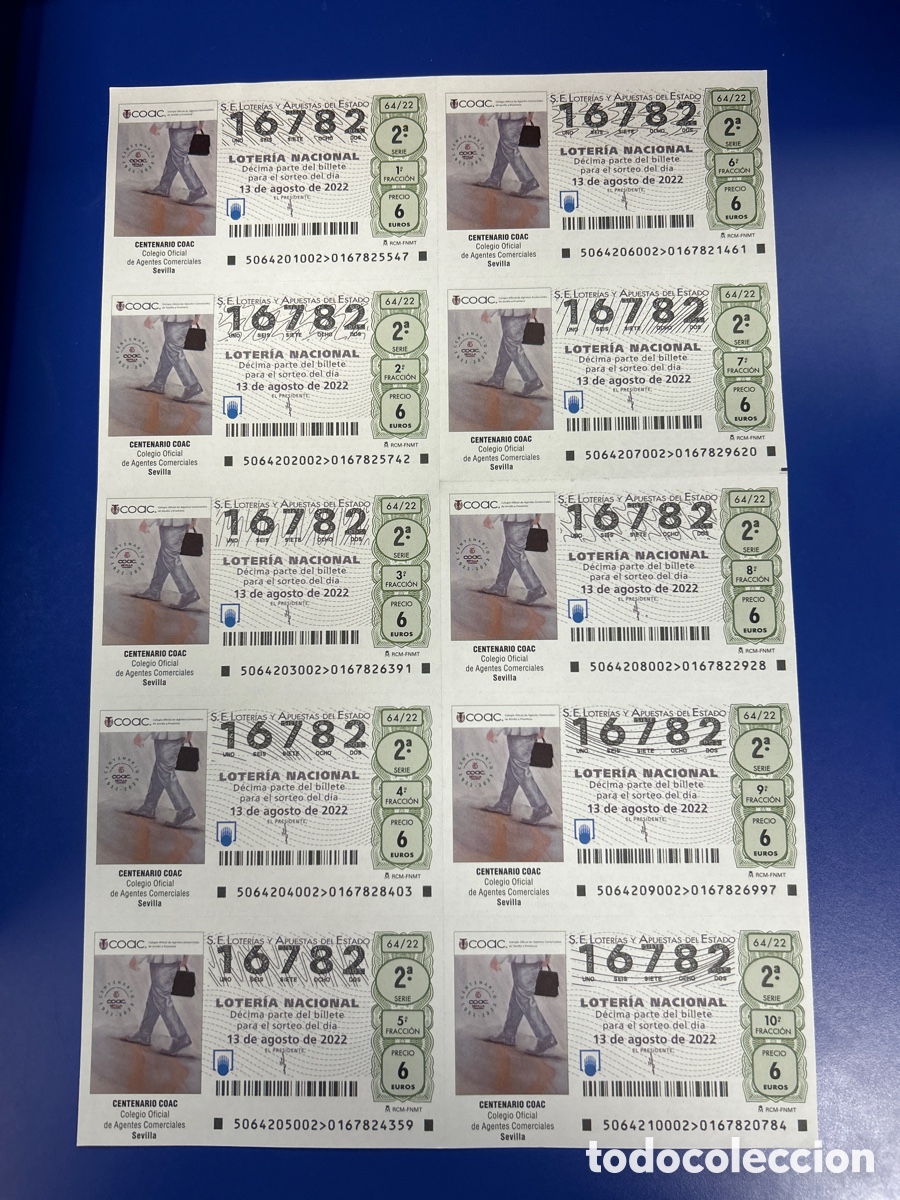National Spanish Lottery: Loteria A&ntilde;o 2022 Sorteo 64 Billete completo