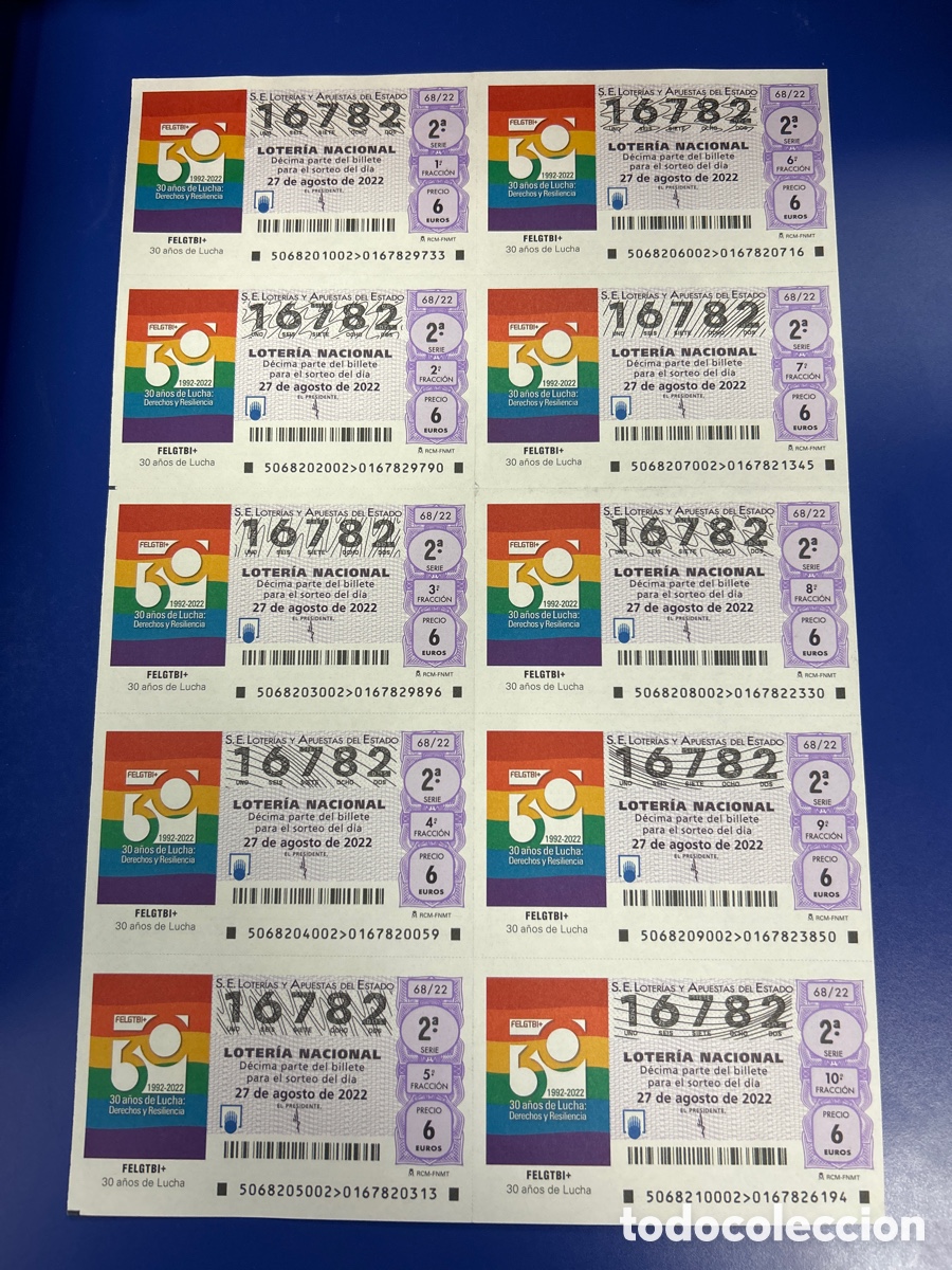 National Spanish Lottery: Loteria A&ntilde;o 2022 Sorteo 68 Billete completo