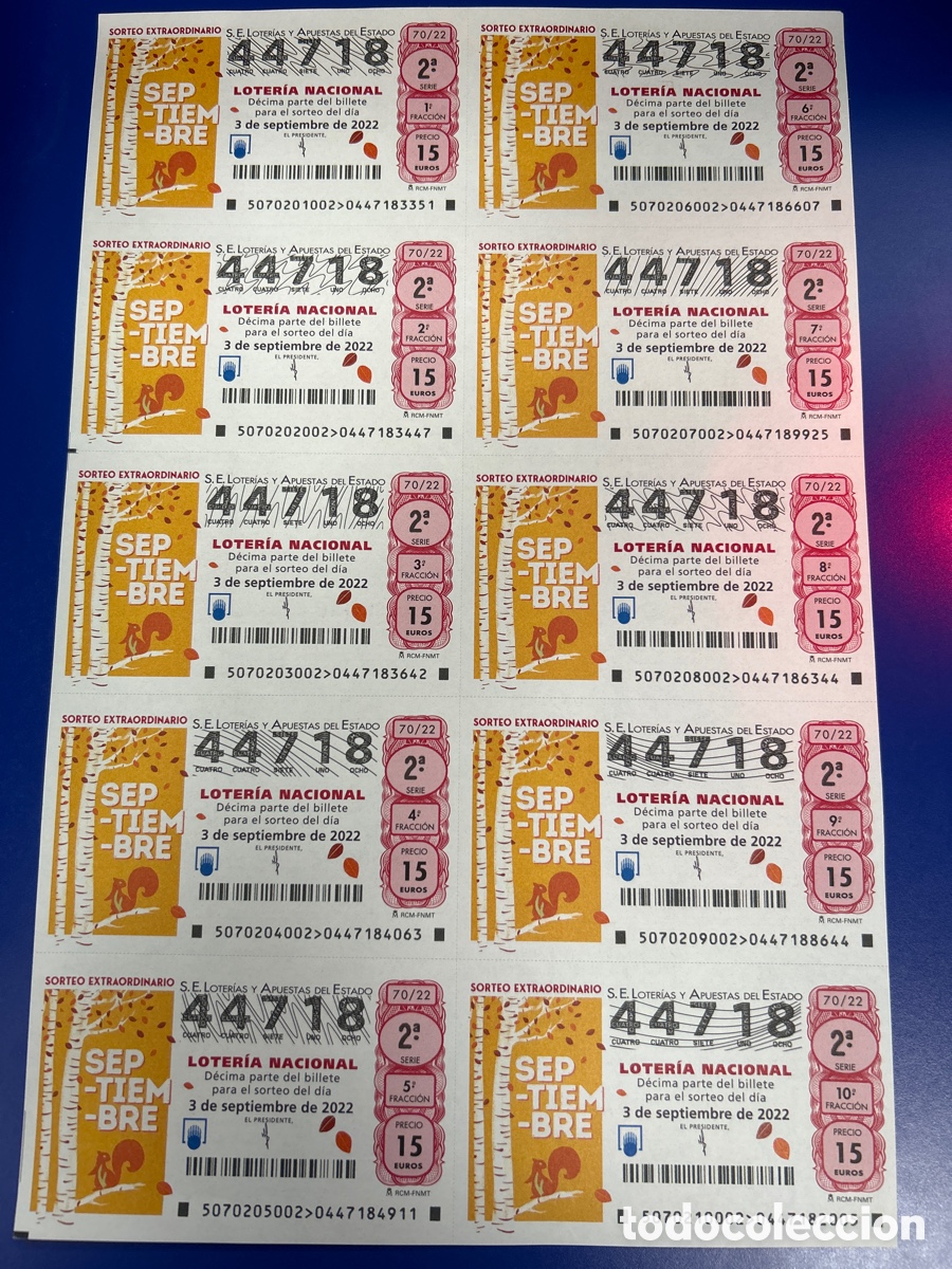 National Spanish Lottery: Loteria A&ntilde;o 2022 Sorteo 70 Billete completo