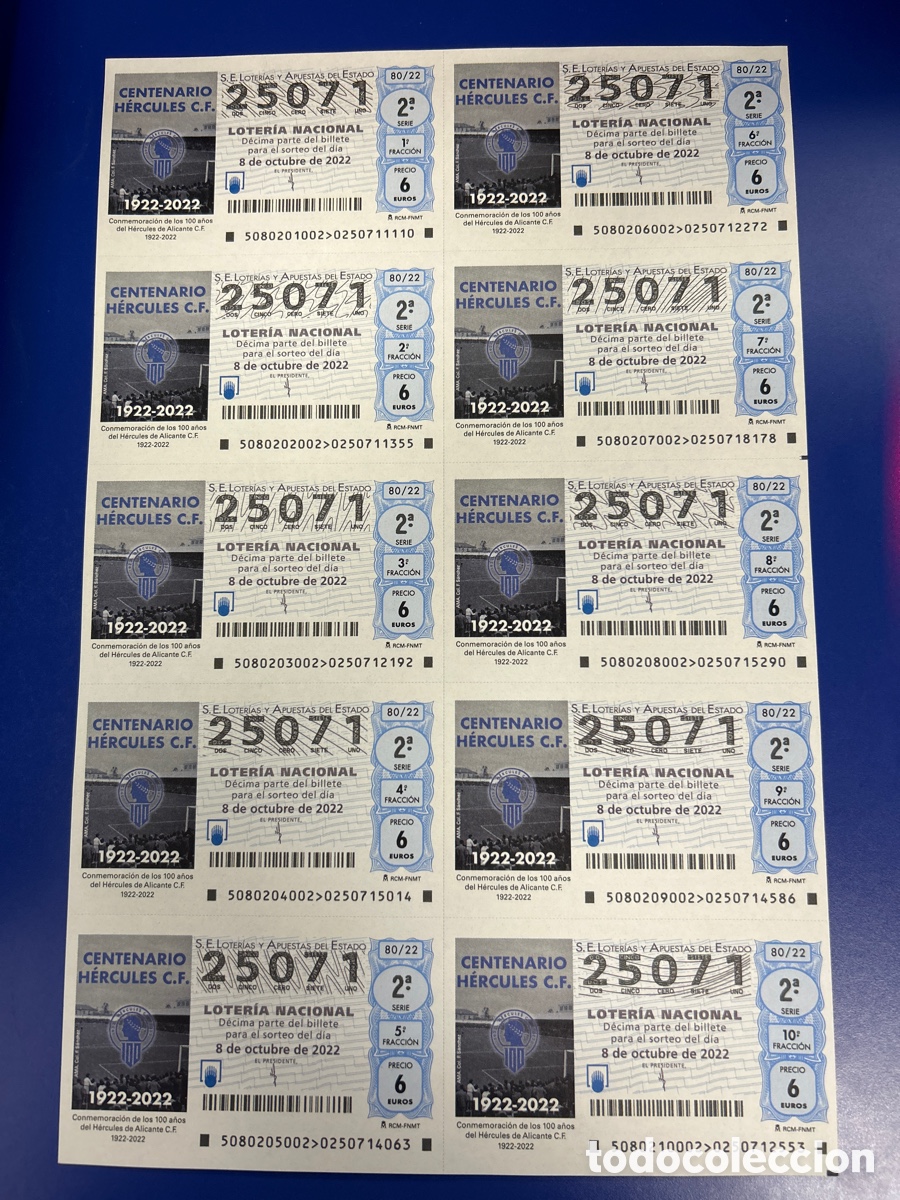 National Spanish Lottery: Loteria A&ntilde;o 2022 Sorteo 80 Billete completo
