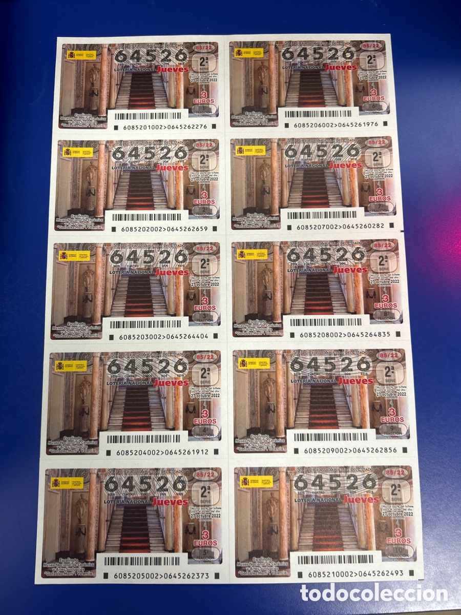 National Spanish Lottery: Loteria A&ntilde;o 2022 Sorteo 85 Billete completo