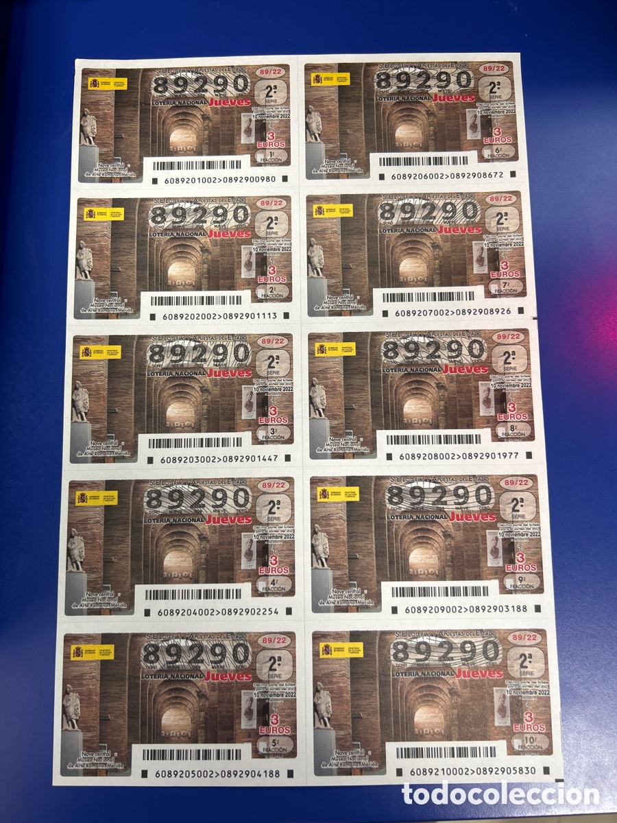 National Spanish Lottery: Loteria A&ntilde;o 2022 Sorteo 89 Billete completo