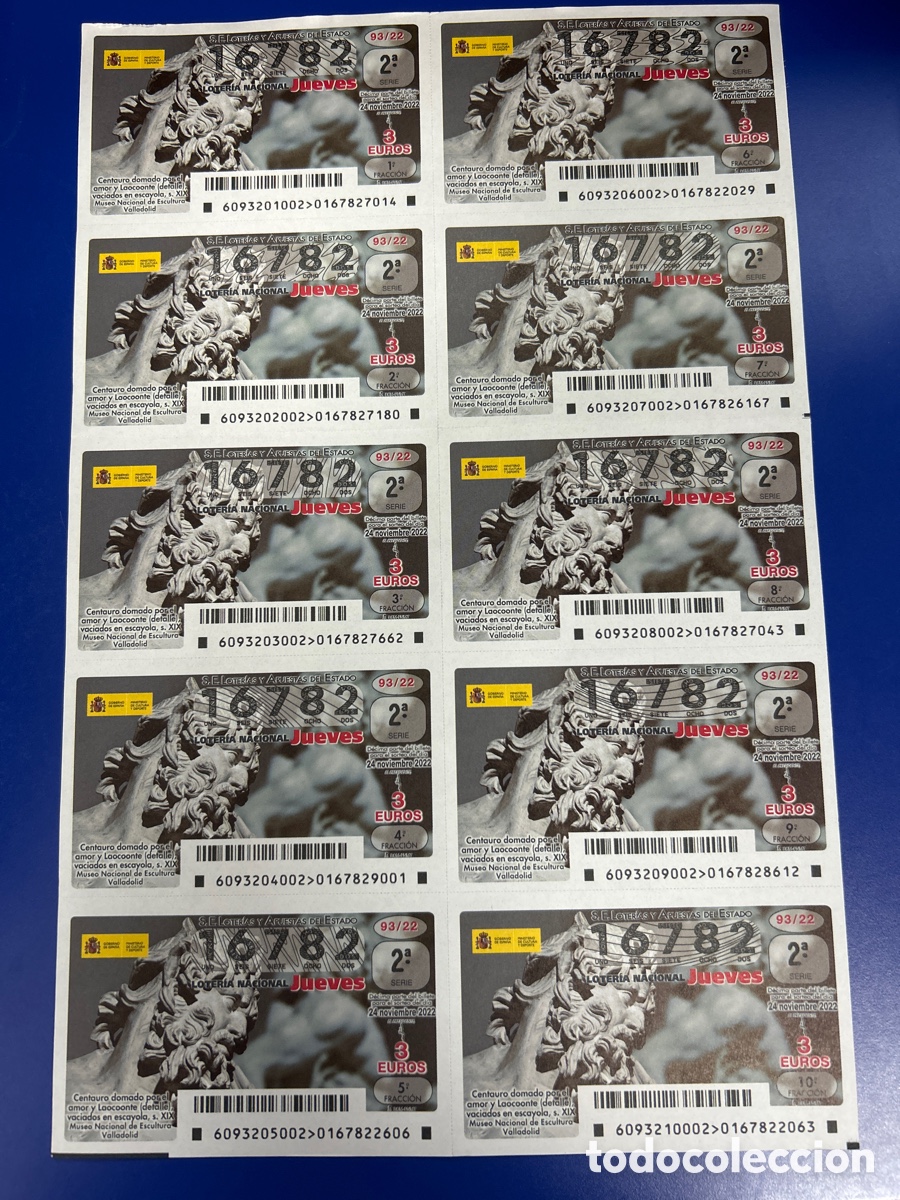 National Spanish Lottery: Loteria A&ntilde;o 2022 Sorteo 93 Billete completo