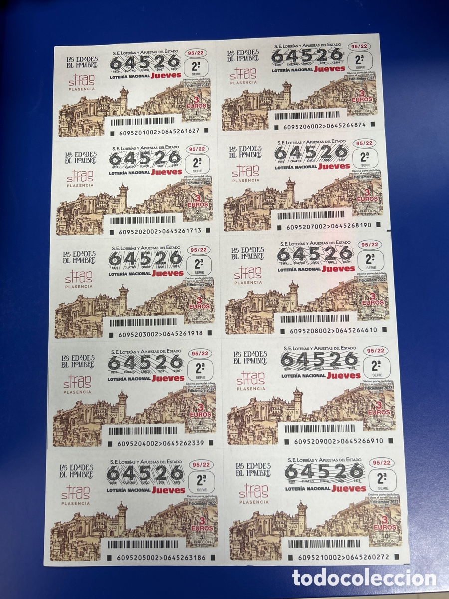 National Spanish Lottery: Loteria A&ntilde;o 2022 Sorteo 95 Billete completo