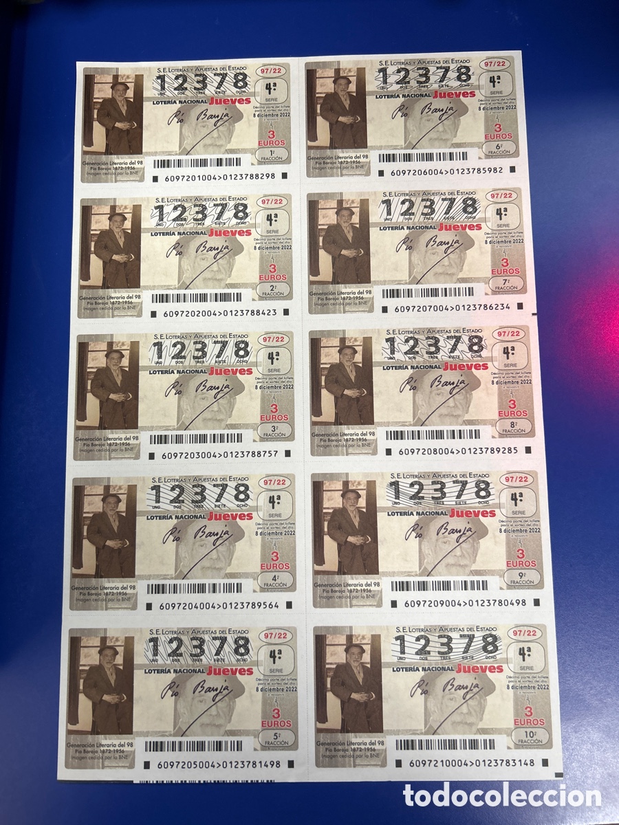 National Spanish Lottery: Loteria A&ntilde;o 2022 Sorteo 97 Billete completo