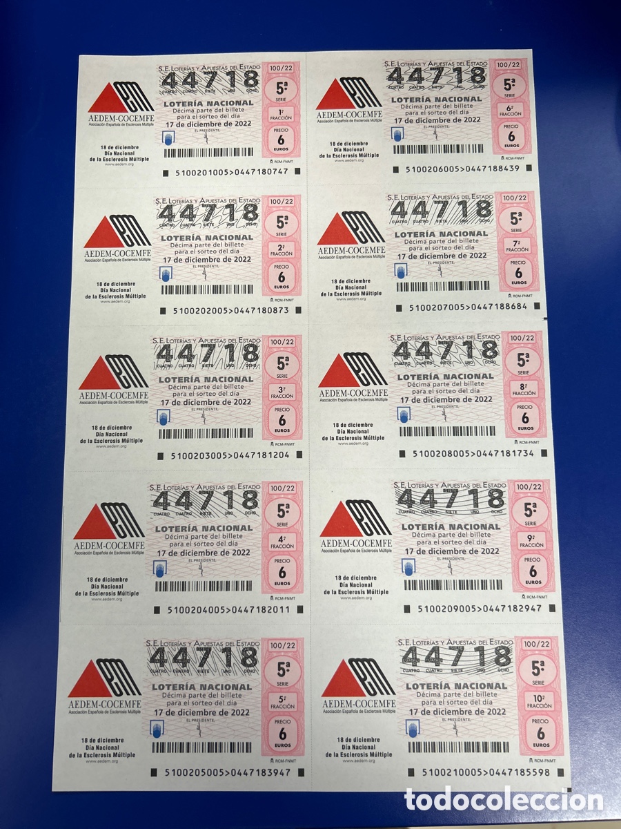National Spanish Lottery: Loteria A&ntilde;o 2022 Sorteo 100 Billete completo