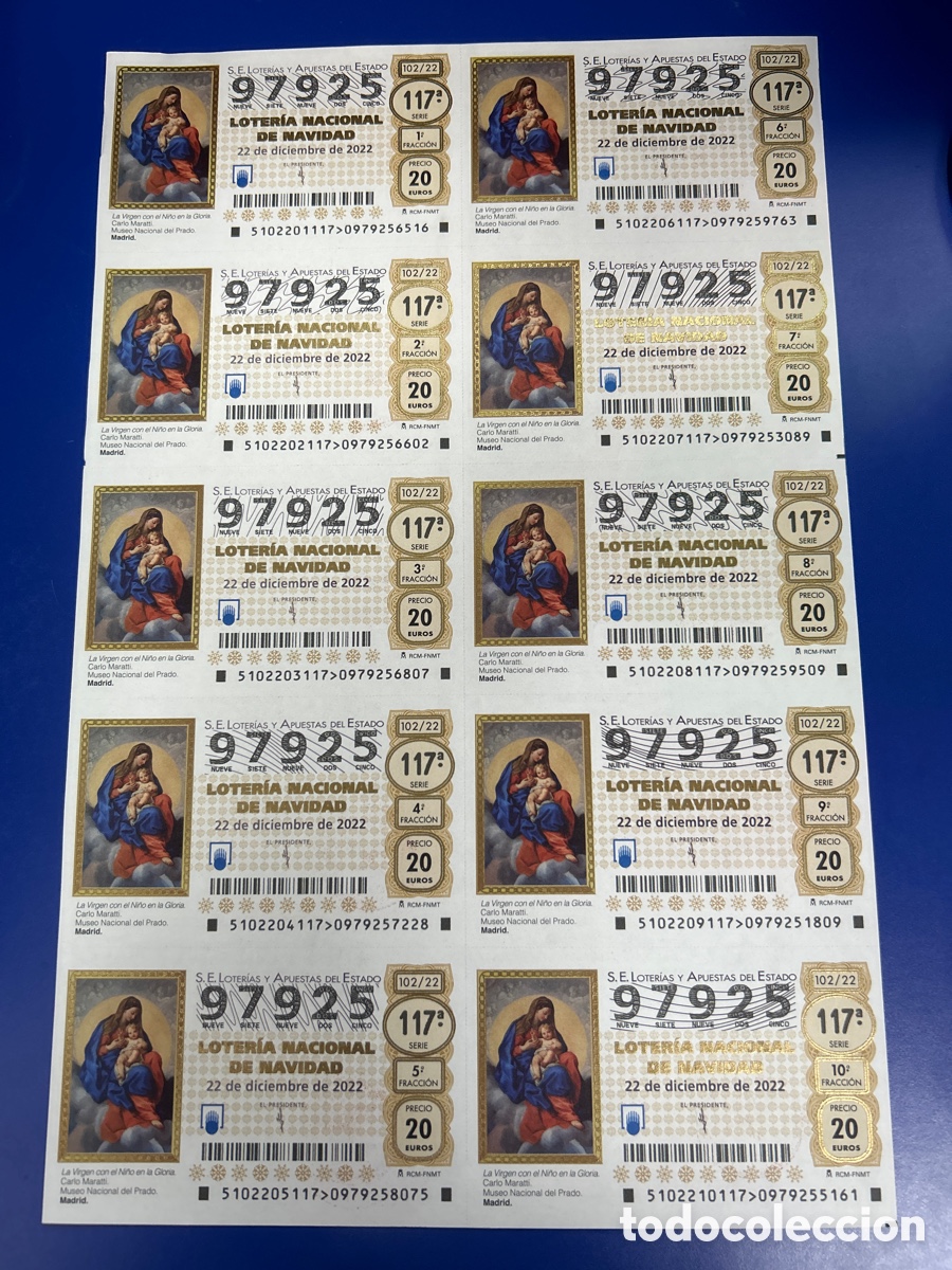 National Spanish Lottery: Loteria A&ntilde;o 2022 Sorteo 102 Navidad Billete completo