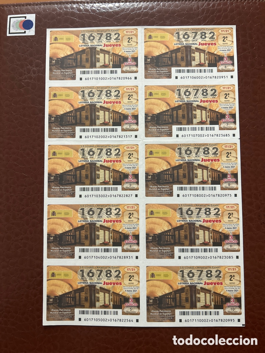 Nationale spanische Lotterie: Loteria A&ntilde;o 2021 Sorteo 17 Billete completo
