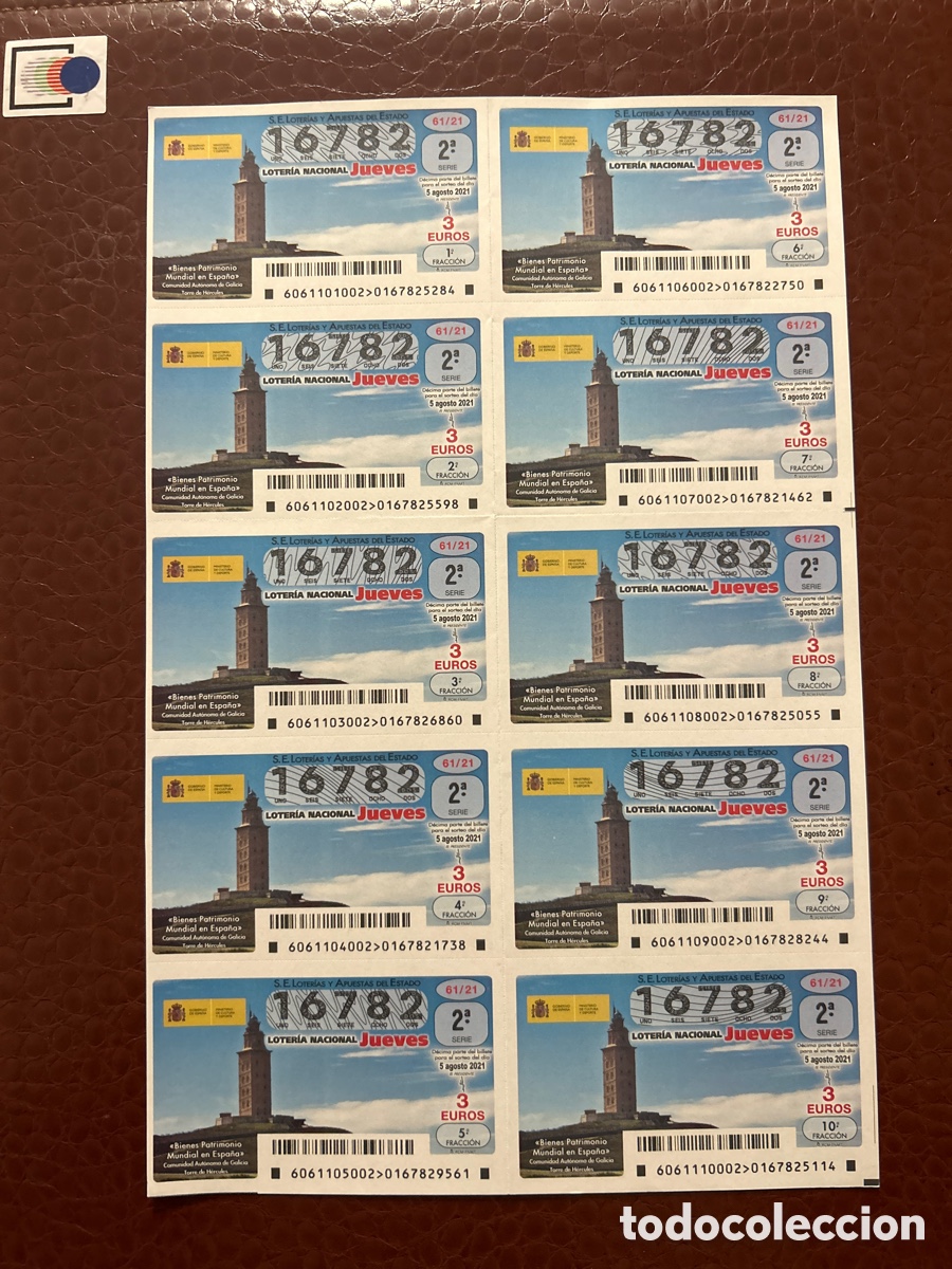 Nationale spanische Lotterie: Loteria A&ntilde;o 2021 Sorteo 61 Billete completo