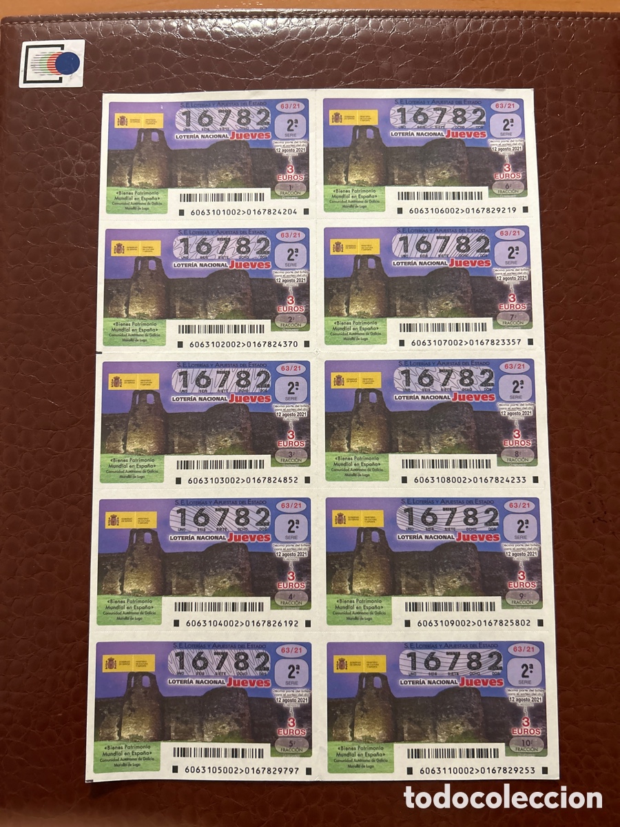 Nationale spanische Lotterie: Loteria A&ntilde;o 2021 Sorteo 63 Billete completo