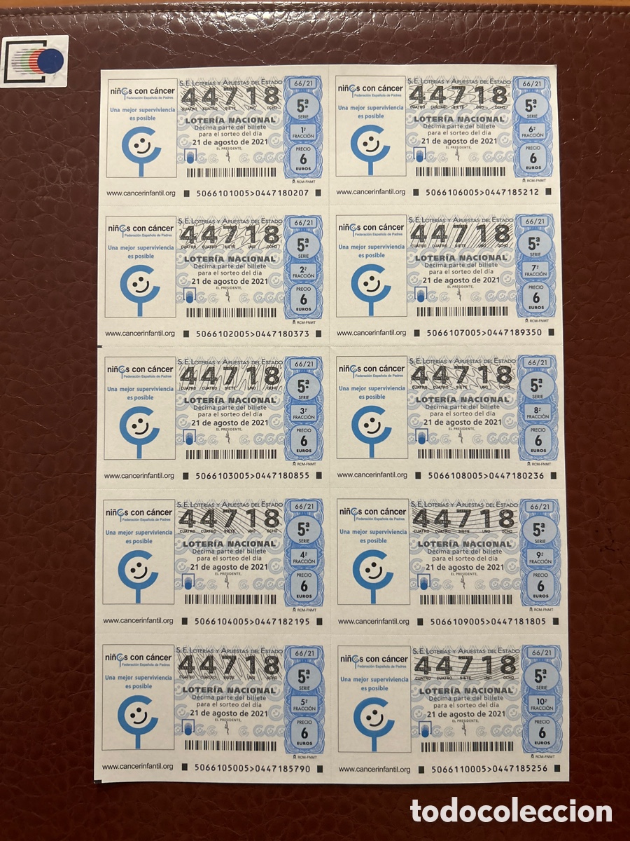 Nationale spanische Lotterie: Loteria A&ntilde;o 2021 Sorteo 66 Billete completo