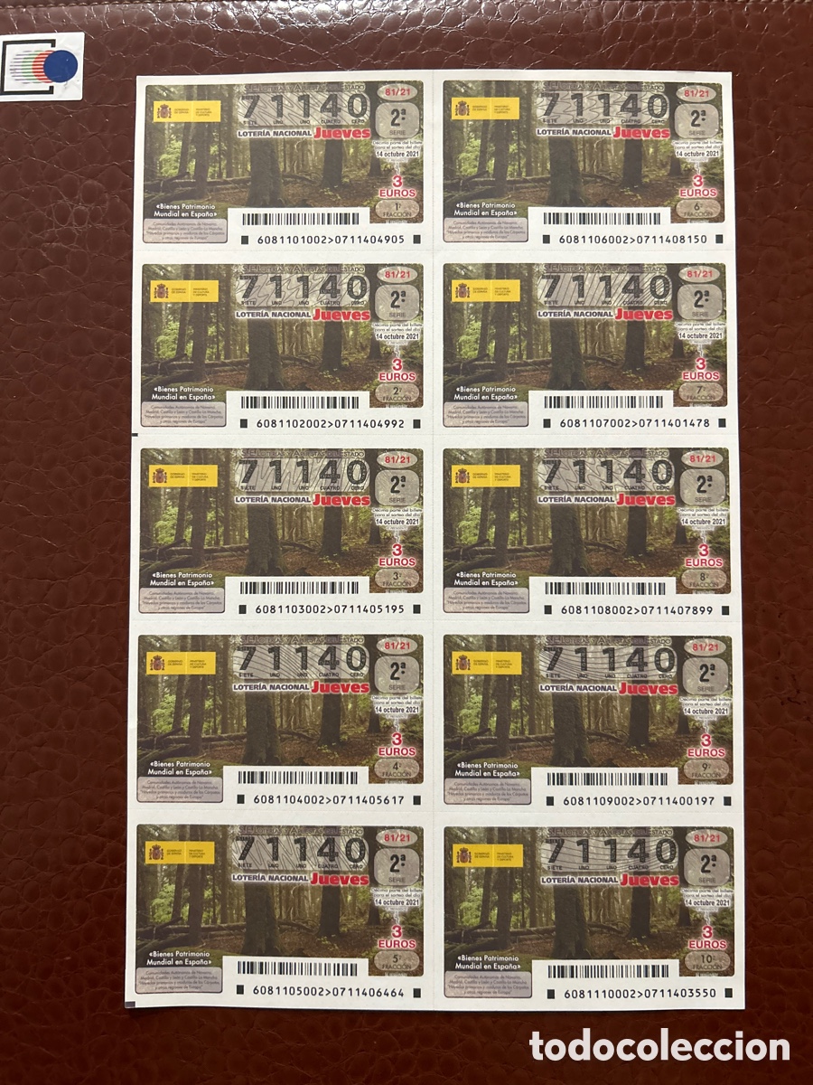 Nationale spanische Lotterie: Loteria A&ntilde;o 2021 Sorteo 61 Billete completo