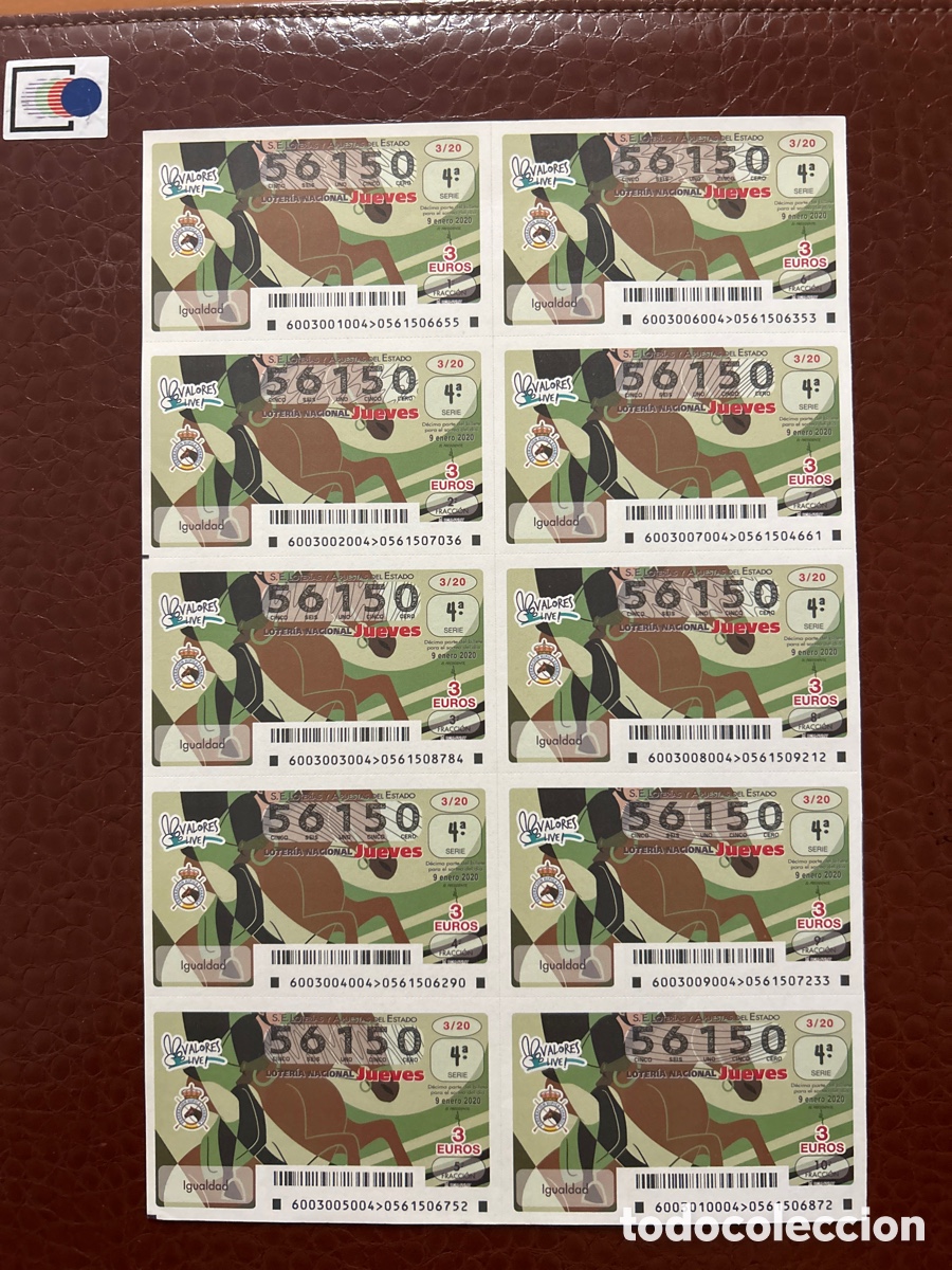 Loterie Nationale: Loteria A&ntilde;o 2020 Sorteo 3 Billete completo